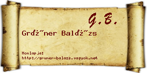 Grüner Balázs névjegykártya